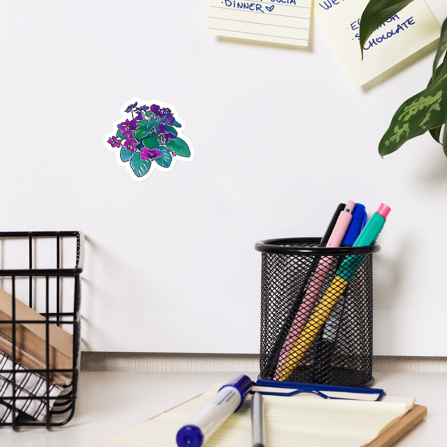 African Violet Die Cut Magnet