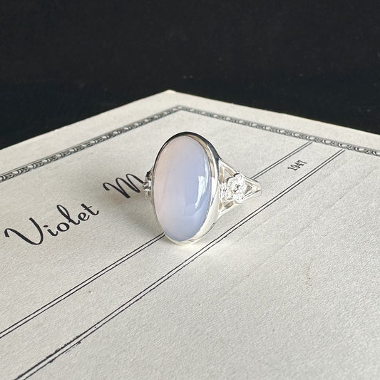 Blue Chalcedony African Violet Bloom Ring