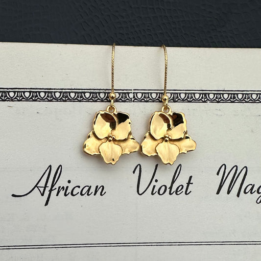 Vermeil Standard African Violet Bloom Earrings
