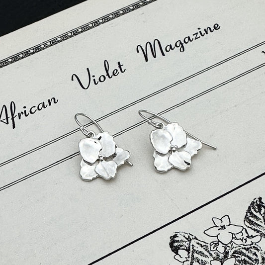 Sterling Silver Standard African Violet Earrings