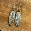 Tuxedo Fossil Coral Dangle Earrings