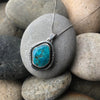 Turquoise Mountain Hand-Stamped Sterling Silver Pendant