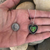 Sterling Silver and Kingman Mohave Green Heart Necklace